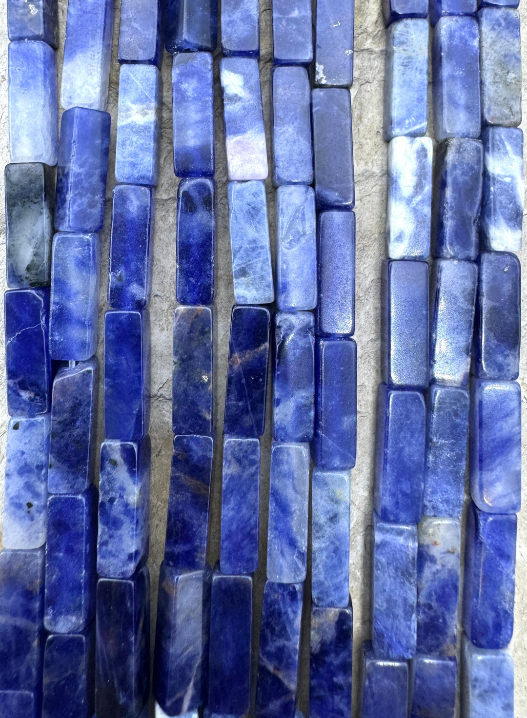 Sodalite 4x13mm Square Tube beads 15 inch Strand Sodalite