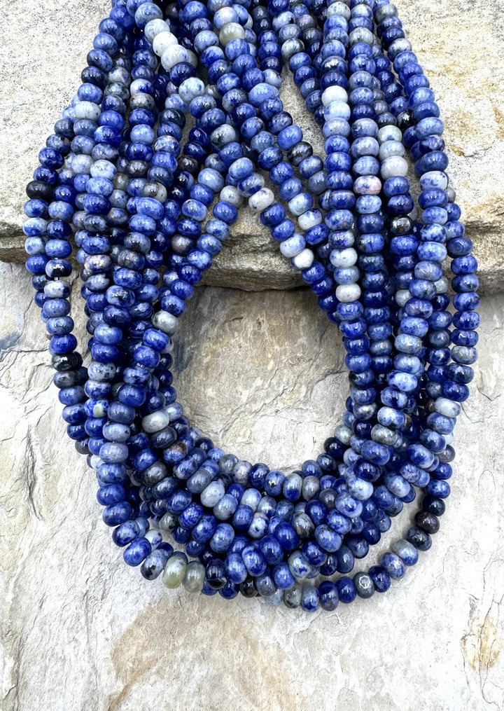 Sodalite 6x4mm Rondelle beads 15 inch Strand - Sodalite