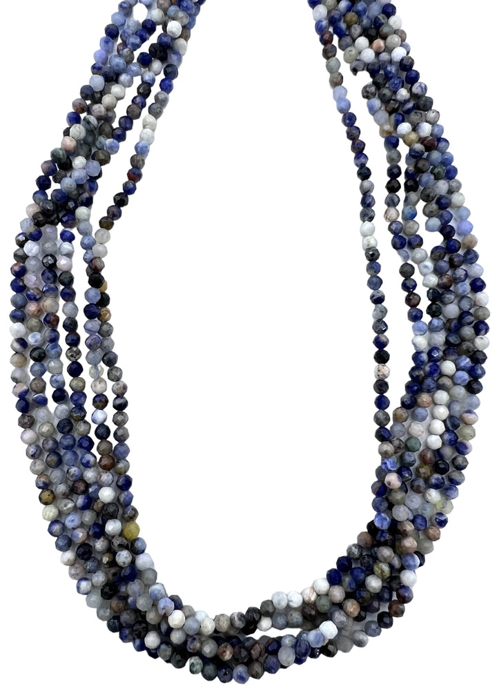 Sodalite Micro Faceted 3mm Round Beads 16 inch strand -