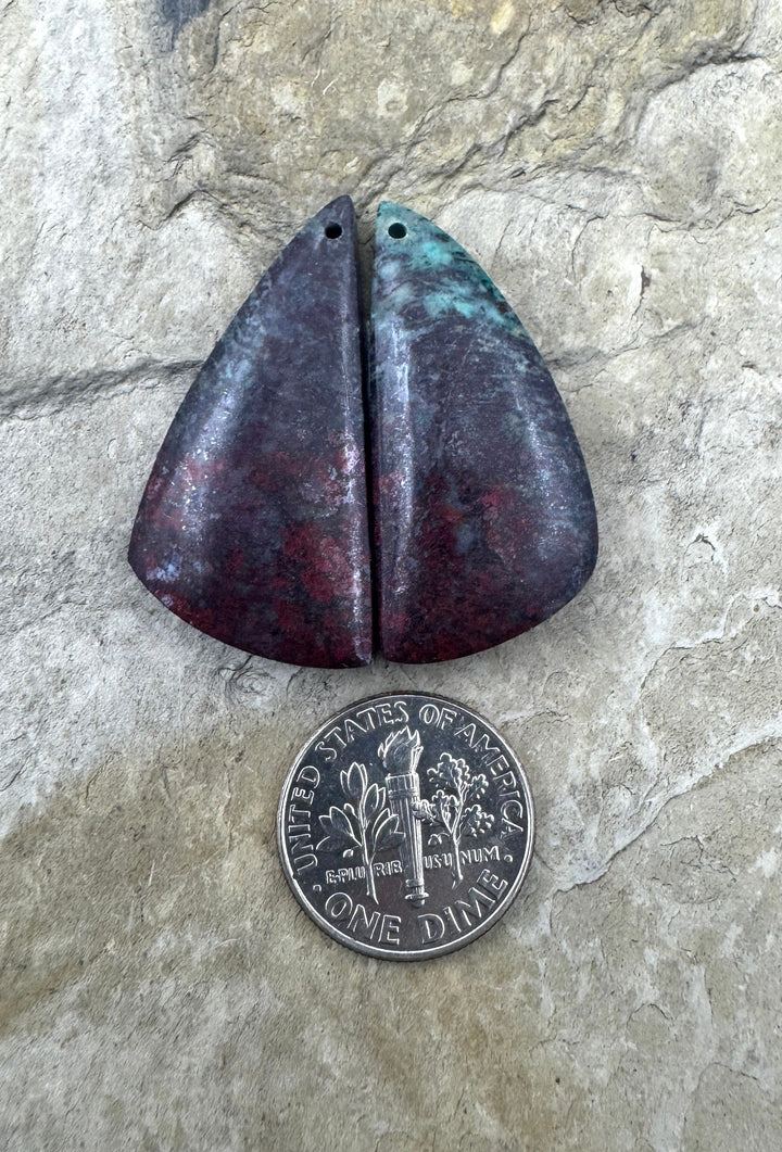 Sonora Sunrise (Mexico) Matching Earring Slab Bead Pair