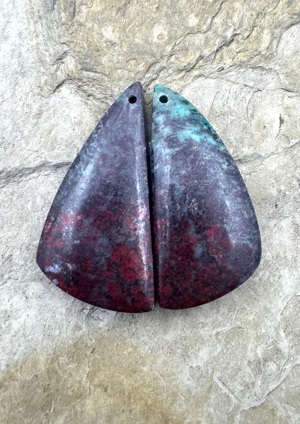 Sonora Sunrise (Mexico) Matching Earring Slab Bead Pair