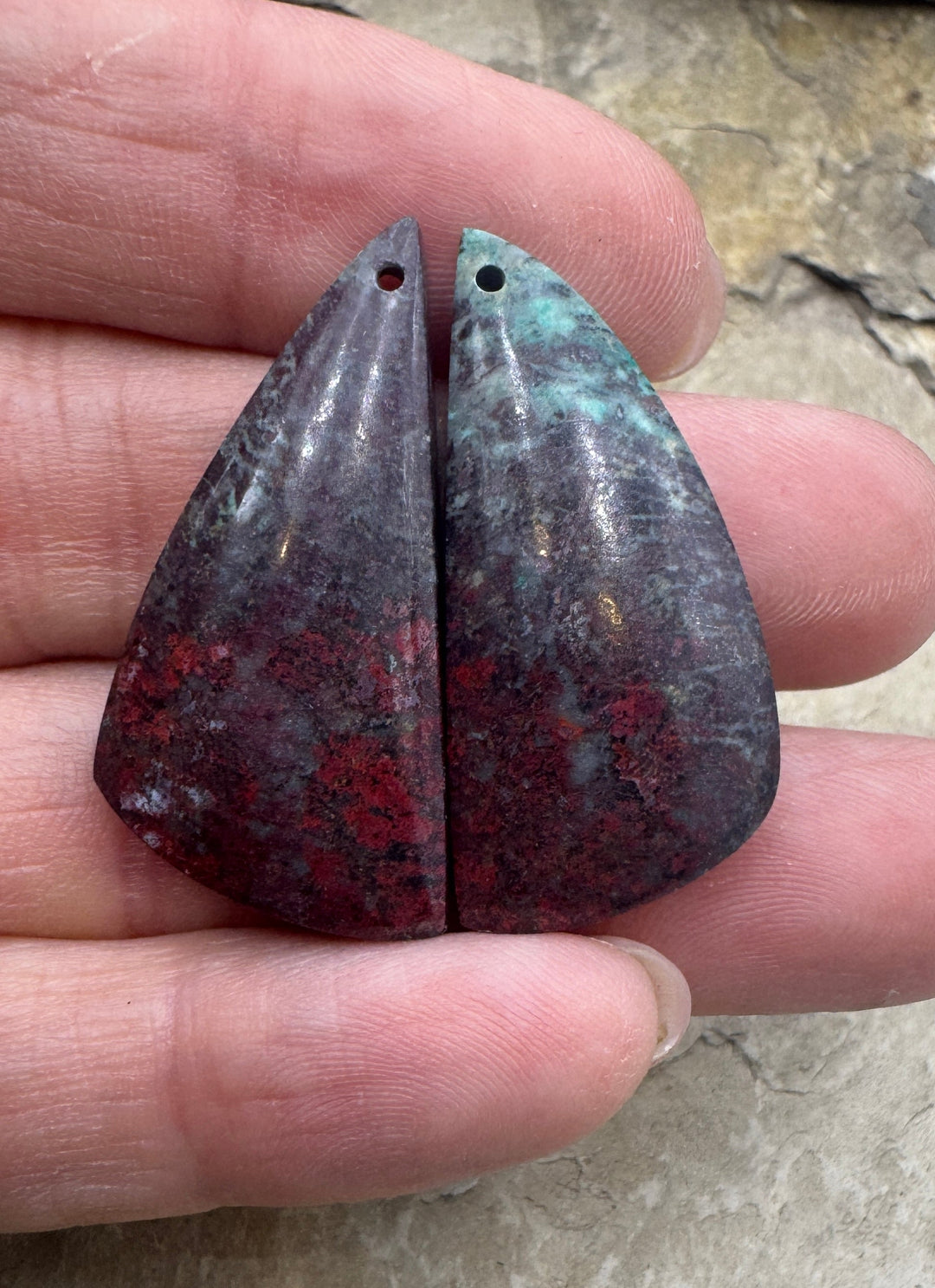 Sonora Sunrise (Mexico) Matching Earring Slab Bead Pair