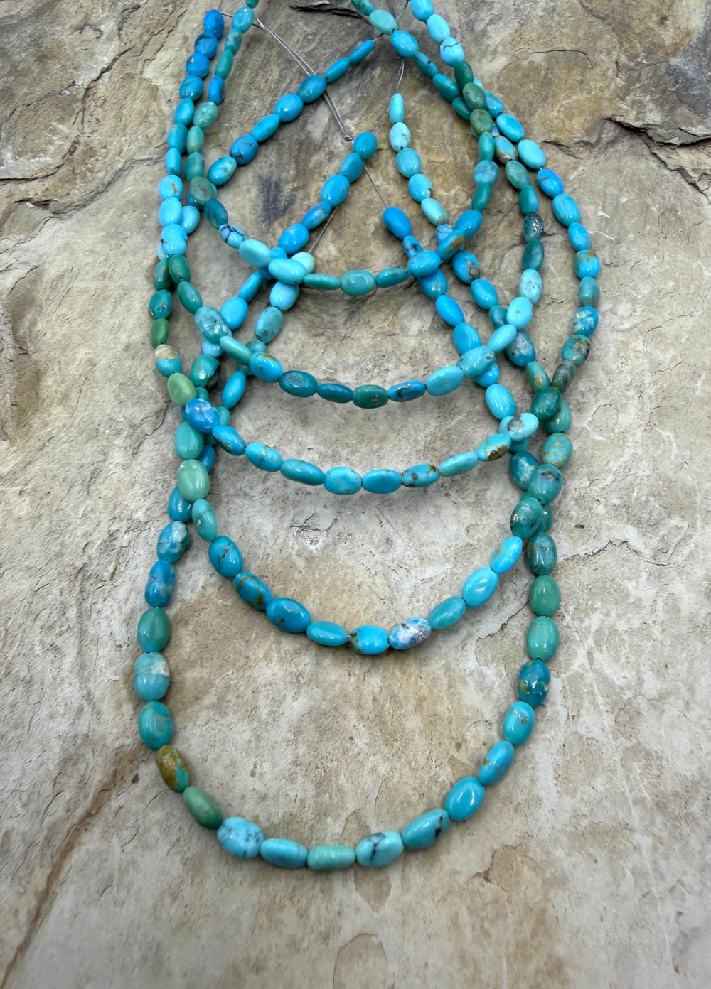 Sonoran Mountain Turquoise (Mex) 3X5mm Oval Bead Strand 8