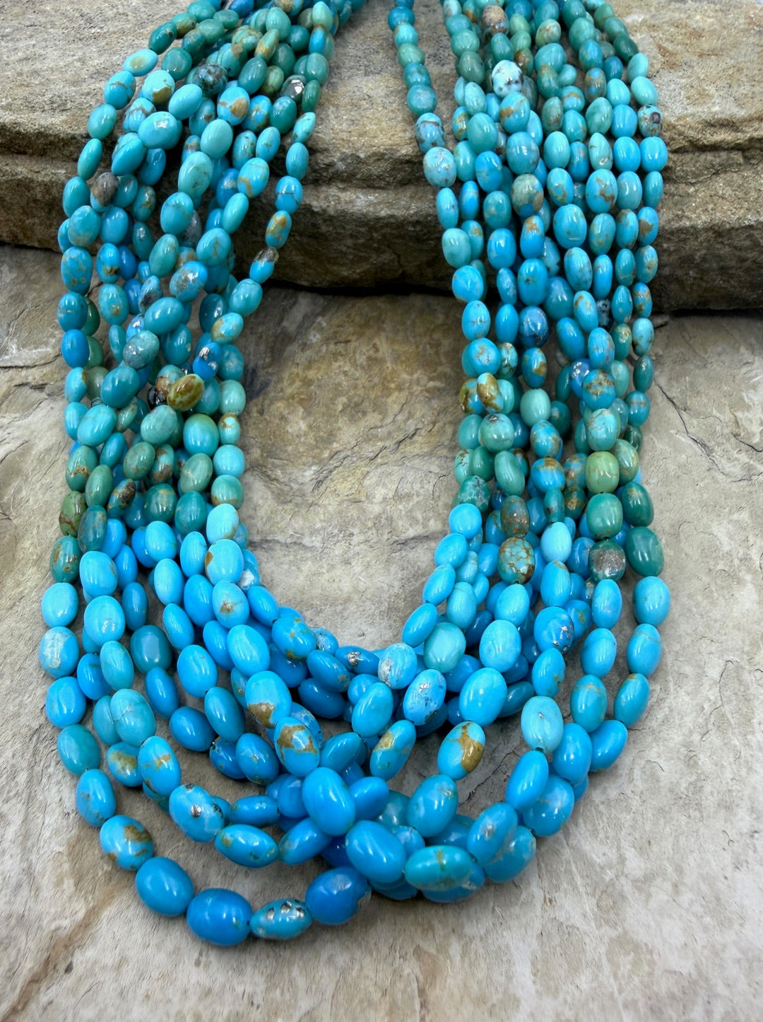 Sonoran Mountain Turquoise (Mex) 4x6mm Oval Bead Strand 16