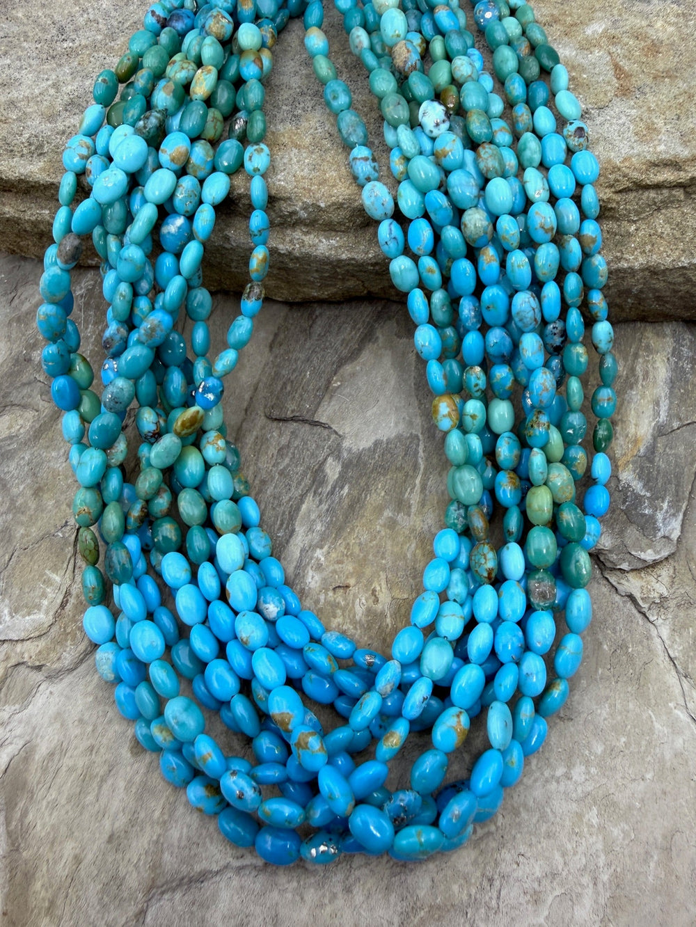 Sonoran Mountain Turquoise (Mex) 4x6mm Oval Bead Strand 16