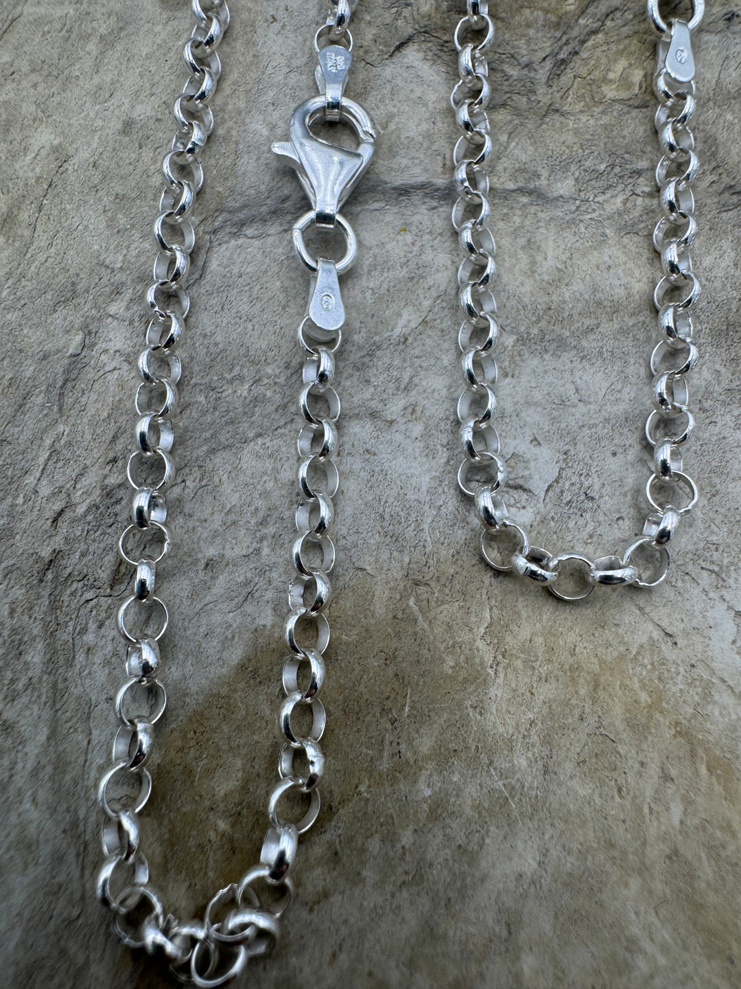 Sterliing Silver 7 Inch Chain Bracelet 3mm Round Links