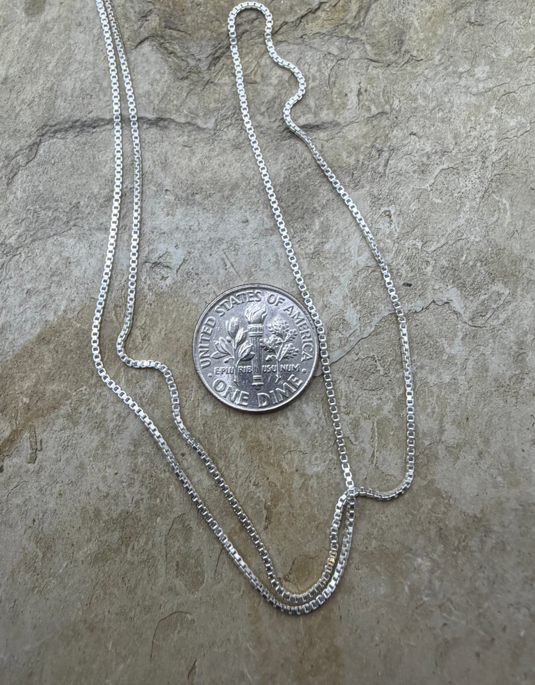 Sterling Silver 1mm 18 Inch Box Chain with Spring Ring Clap