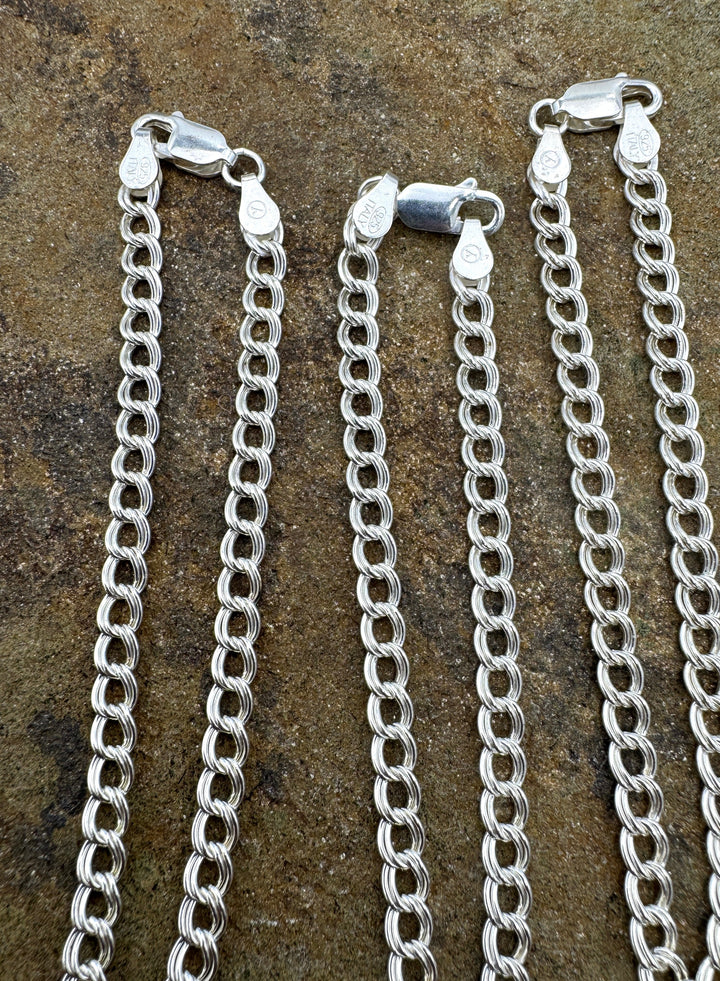 Sterling Silver 7 inch Sterling Silver Double Link Chain