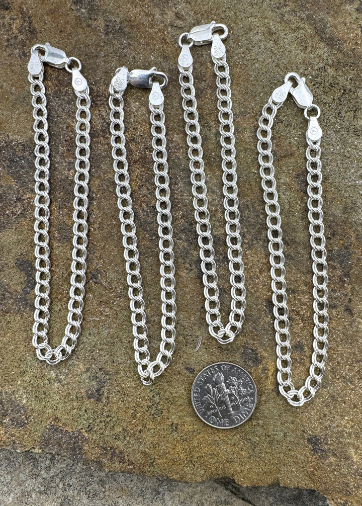 Sterling Silver 7 inch Sterling Silver Double Link Chain