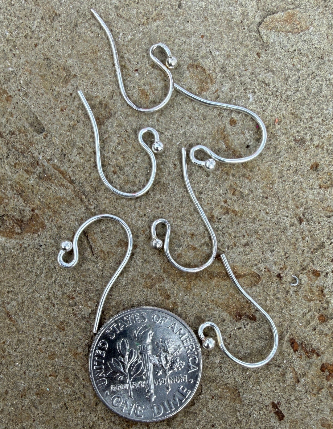 Sterling Silver Earwires with Ball End 20mm Package of 6 (3