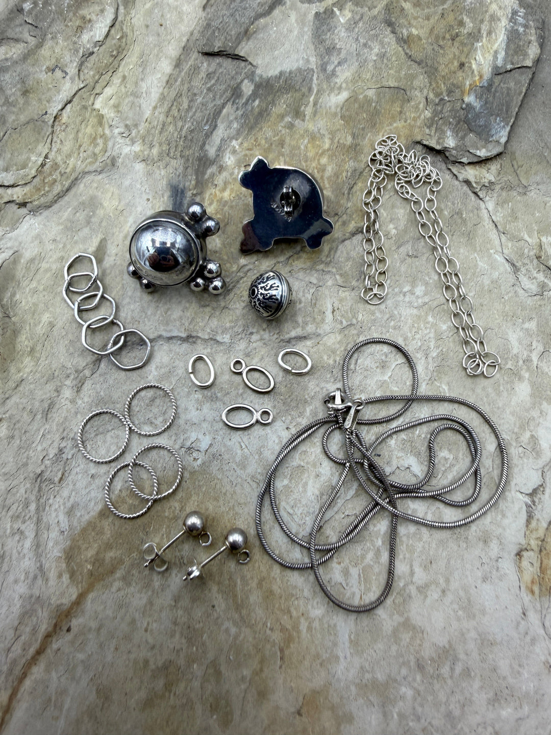 Sterling Silver Scrap LOT with usable components Scrap