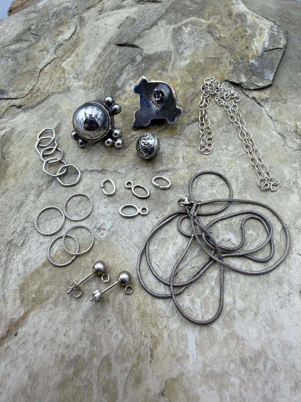 Sterling Silver Scrap LOT with usable components Scrap