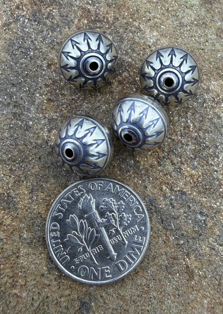 Sterling Silver Handmade Oxidized beads Arrow Design 10mm