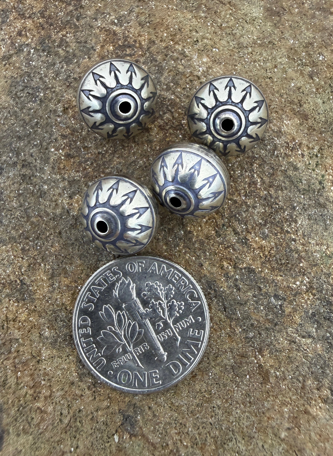 Sterling Silver Handmade Oxidized beads Arrow Design 10mm