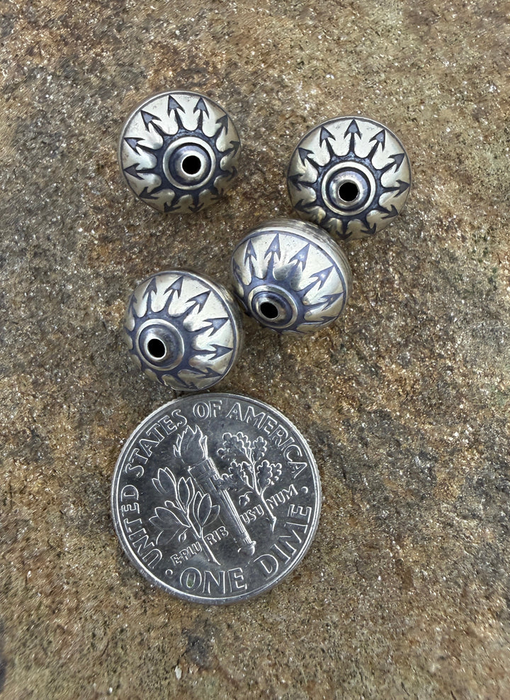 Sterling Silver Handmade Oxidized beads Arrow Design 10mm