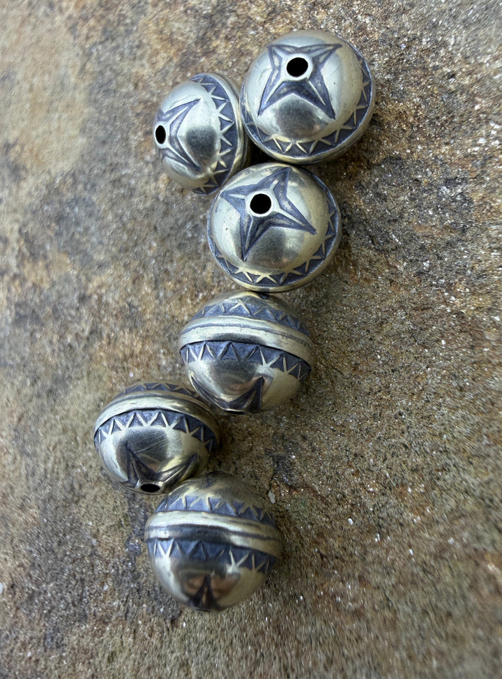 Sterling Silver Handmade Oxidized beads Star Design 10mm