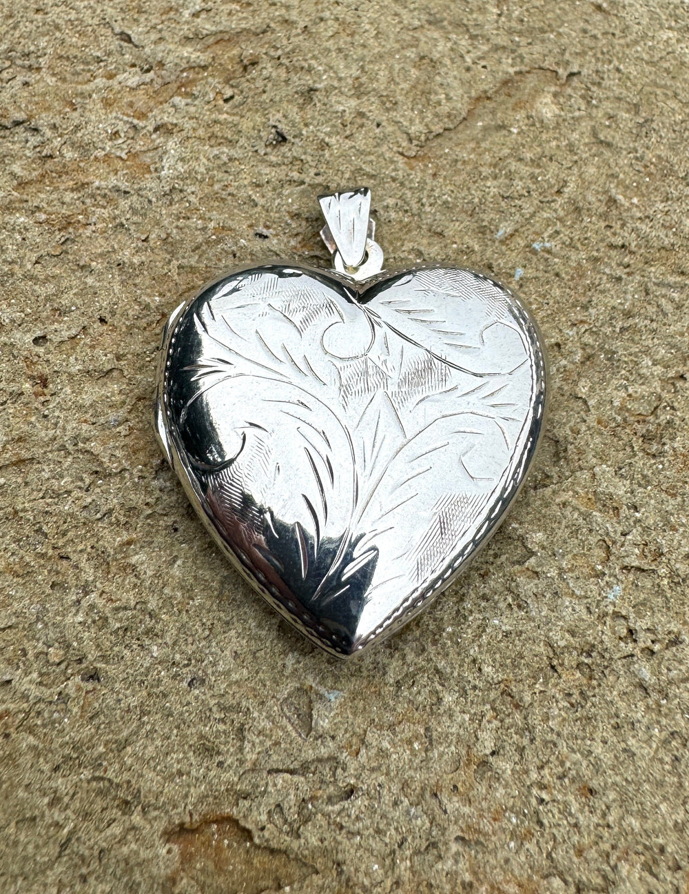 Sterling Silver Heart Locket Pendant - Jewelry Findings