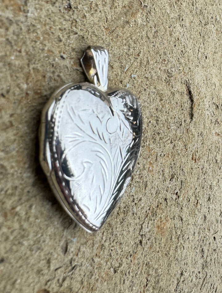 Sterling Silver Heart Locket Pendant - Jewelry Findings