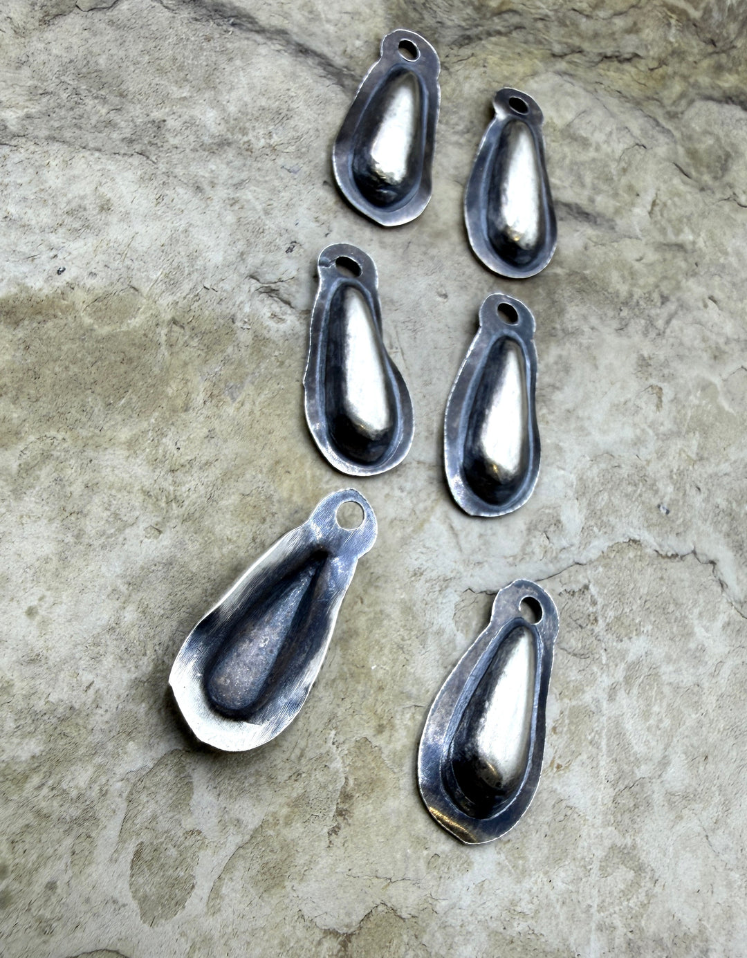 Sterling Silver Oxidized 8x18mm Teardrop Shaped Earring