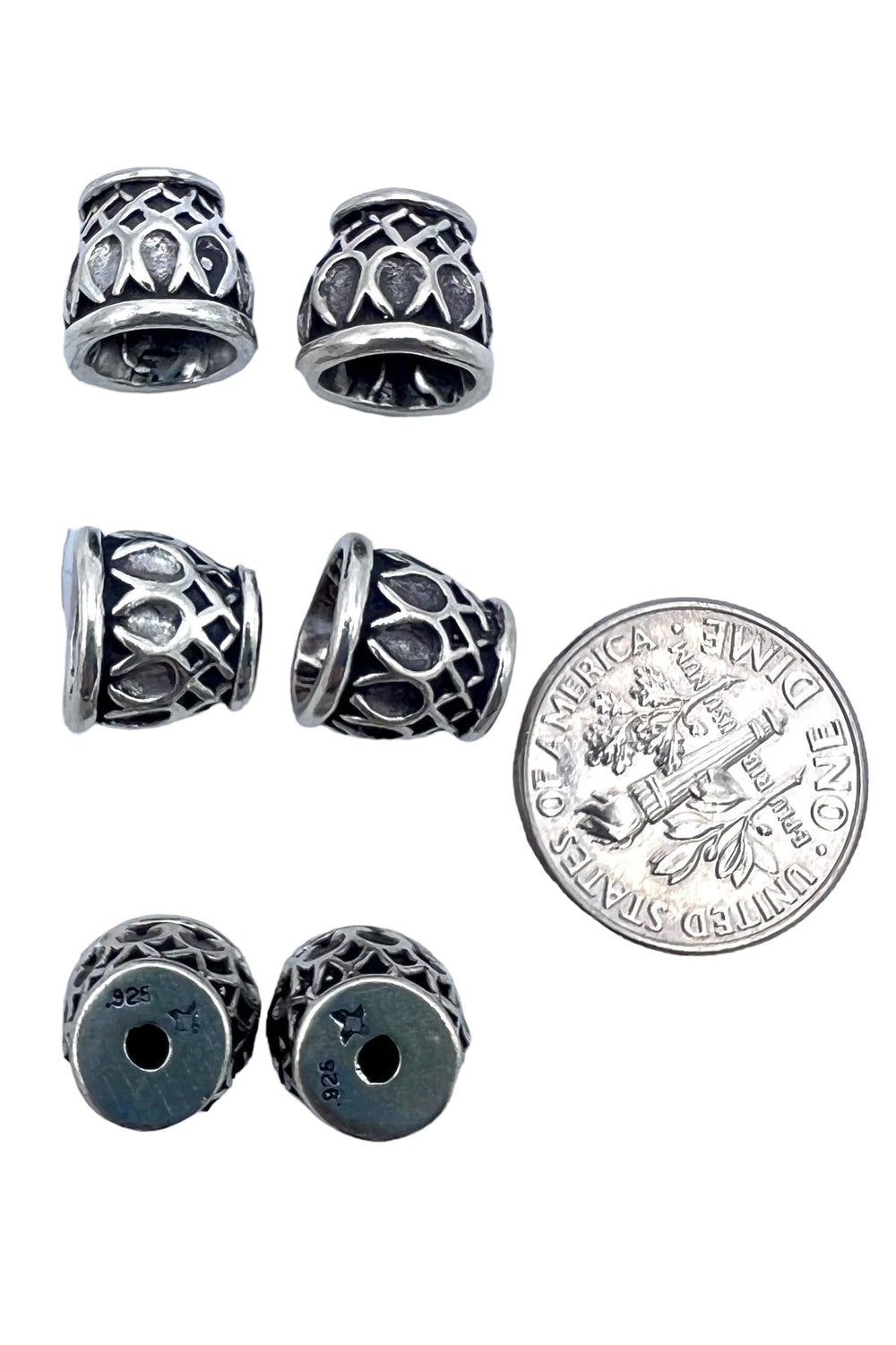 Sterling Silver Oxidized Bead Cap 10mm (Heavy) (Sold Per