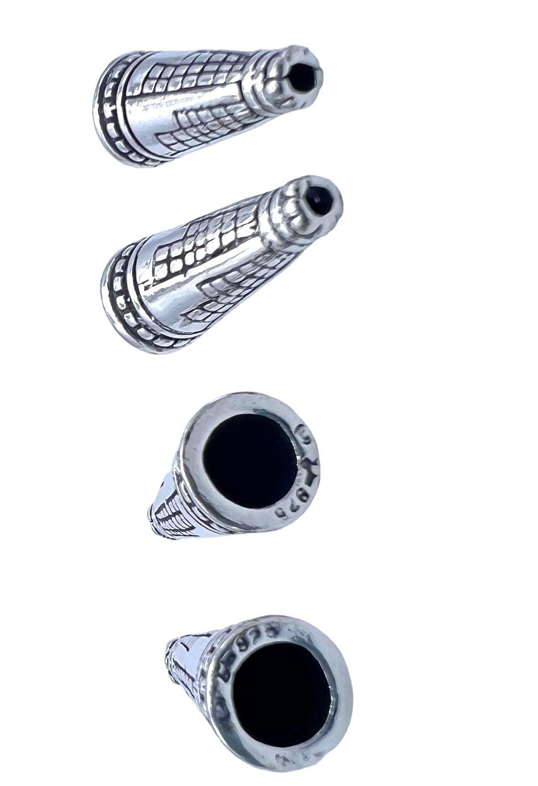 Sterling Silver Oxidized Bead Cone 7x17mm (Heavy) (Sold Per