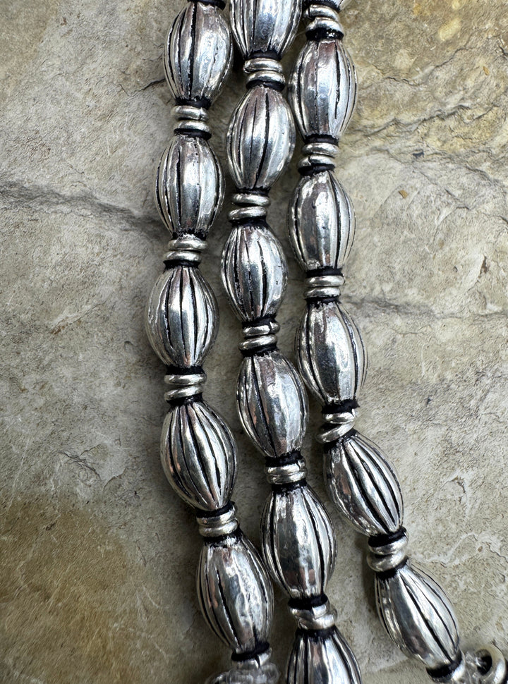 Sterling Silver Oxidized Beads 6x11mm 11 Bead Strand