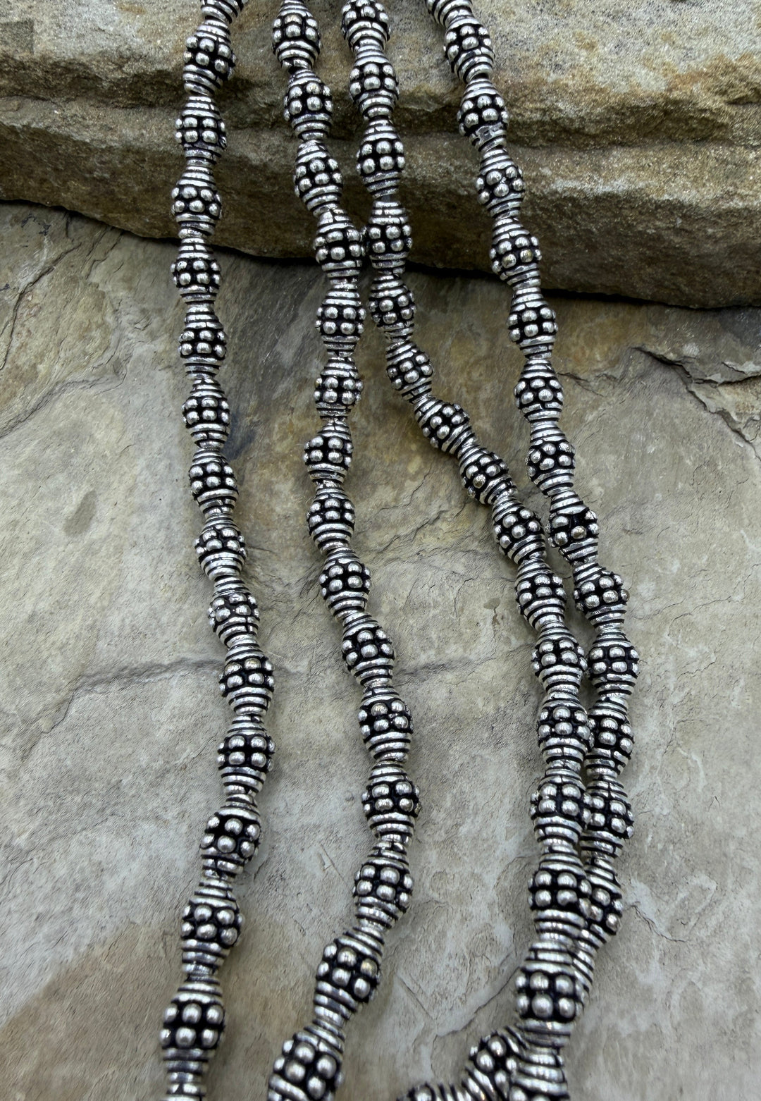 Sterling Silver Oxidized Beads,6x8mm HEAVY Egg Shaped Beads