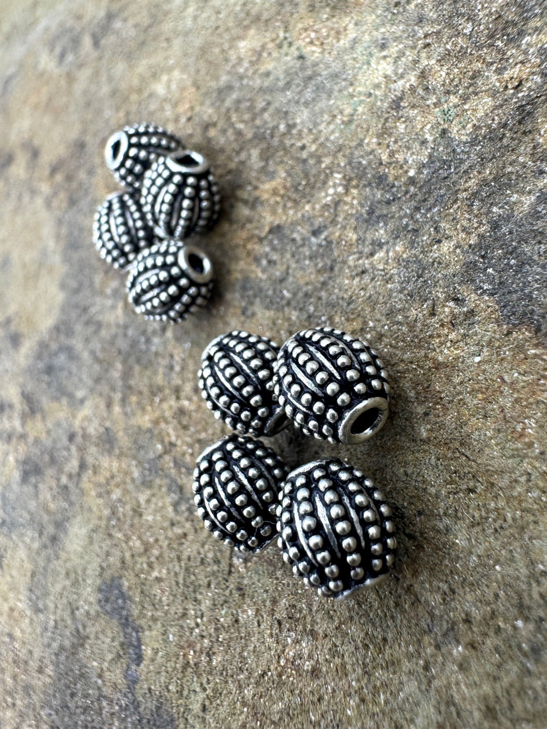 Sterling Silver Oxidized Beads 7x8mm Oval Shaped Beads