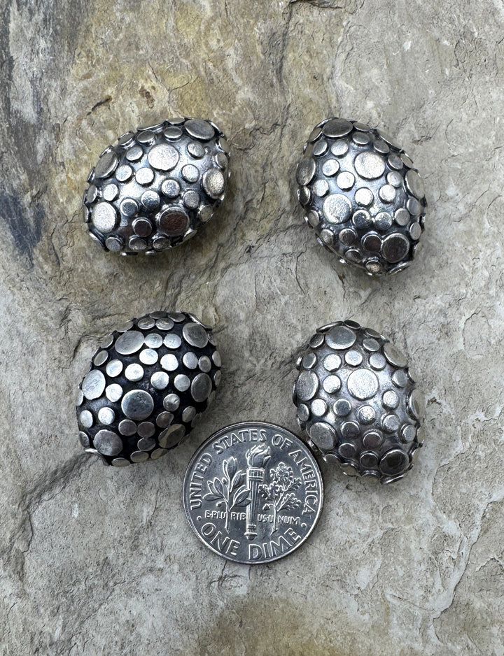 Sterling Silver Oxidized Beads BIG 15x20mm Oval Beads Sold