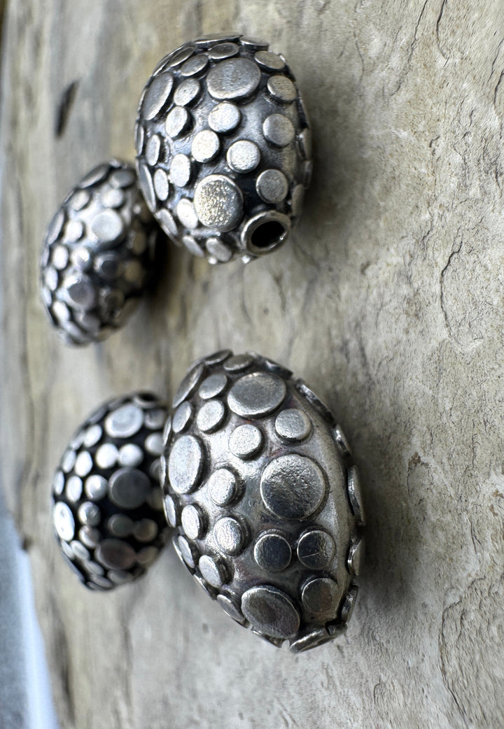Sterling Silver Oxidized Beads BIG 15x20mm Oval Beads Sold