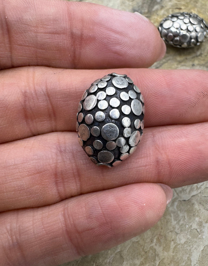 Sterling Silver Oxidized Beads BIG 15x20mm Oval Beads Sold