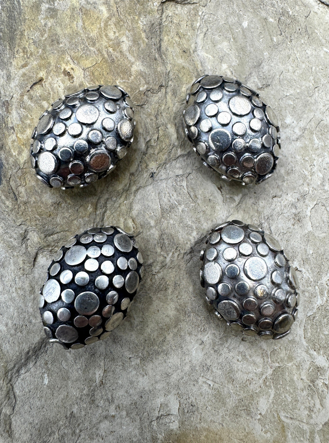 Sterling Silver Oxidized Beads BIG 15x20mm Oval Beads Sold