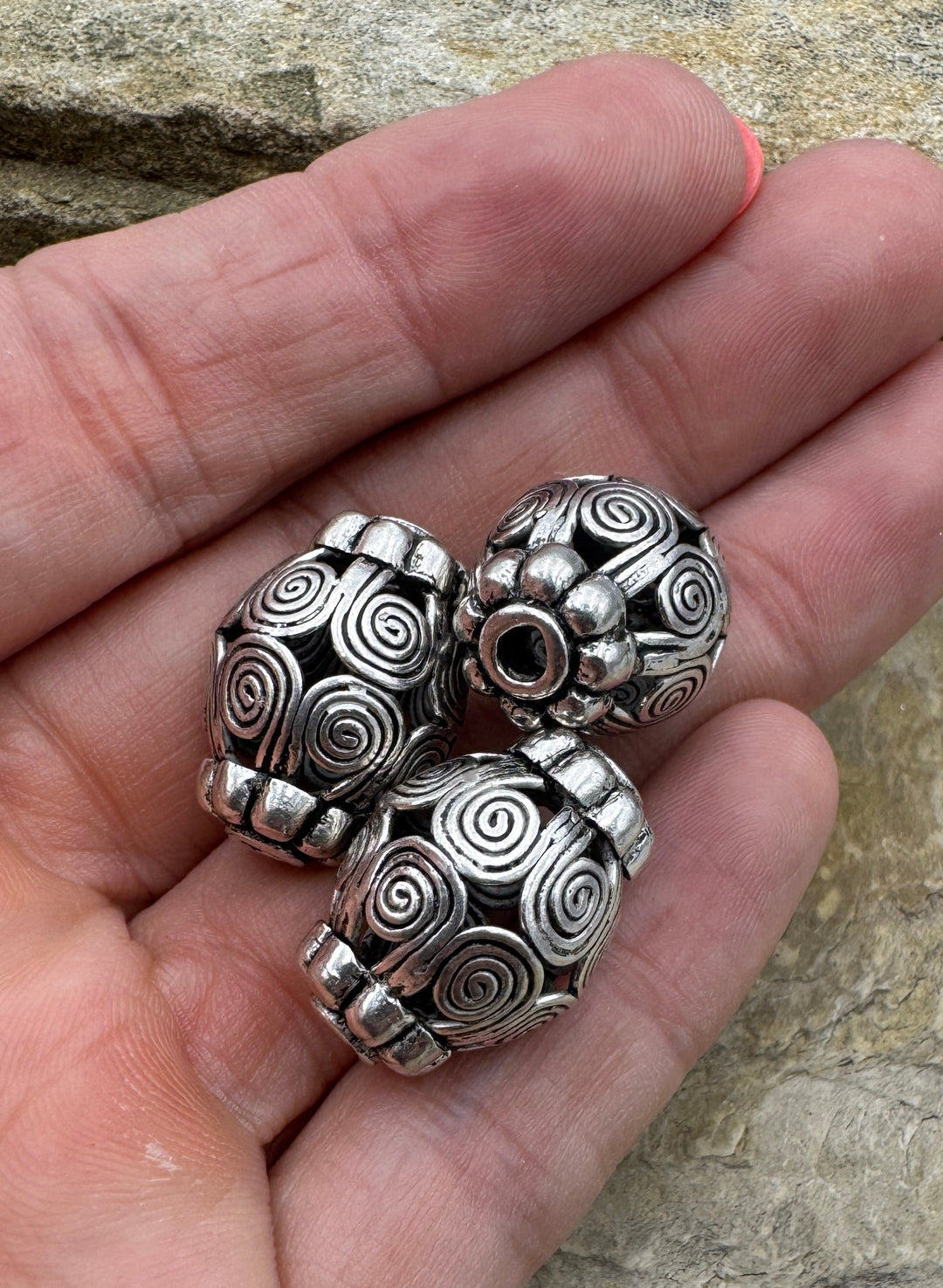 Sterling Silver Oxidized BIG 15x21mm Bead Sold Per One Bead