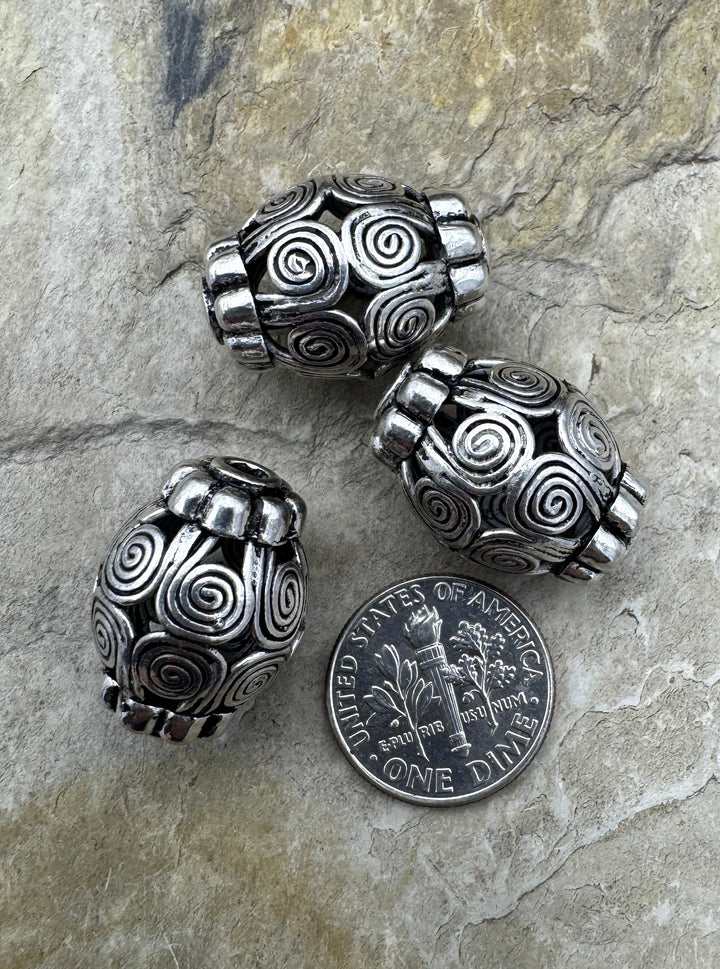 Sterling Silver Oxidized BIG 15x21mm Bead Sold Per One Bead