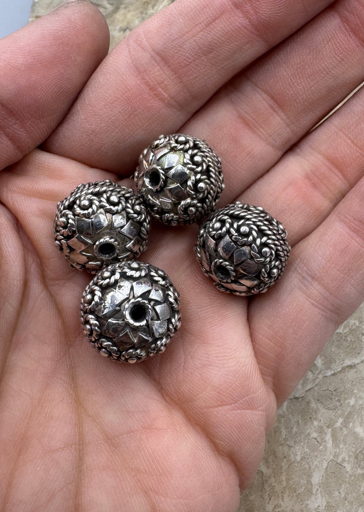 Sterling Silver Oxidized BIG HEAVY Rondelle Beads 17x15mm