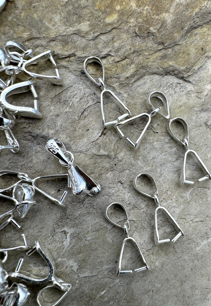 Sterling Silver Pinch Bail 3x13mm Package of 3 Bails