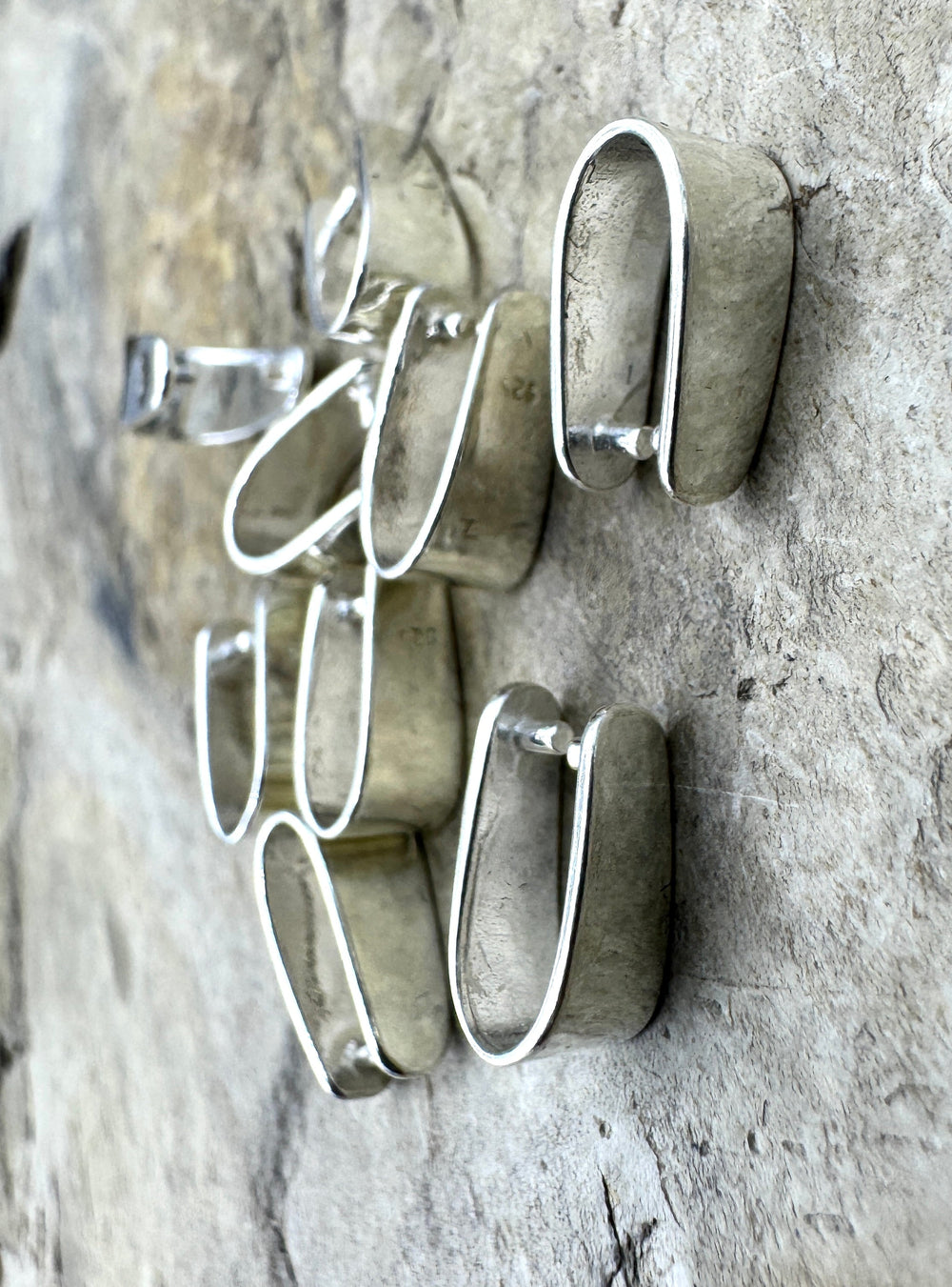Sterling Silver Pinch Bail 5x11mm Package of 3 Bails