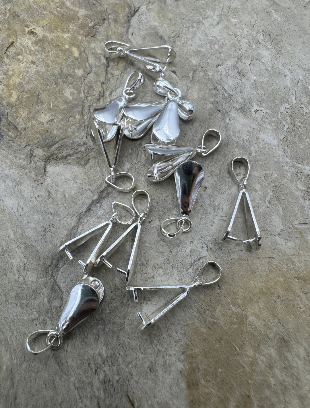 Sterling Silver Pinch Bail 5x18mm Package of 3 Bails