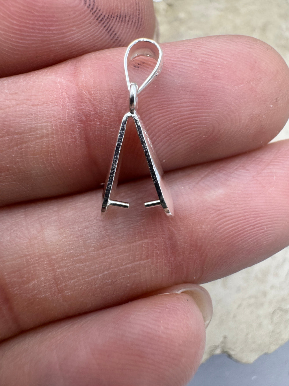 Sterling Silver Pinch Bail 5x18mm Package of 3 Bails