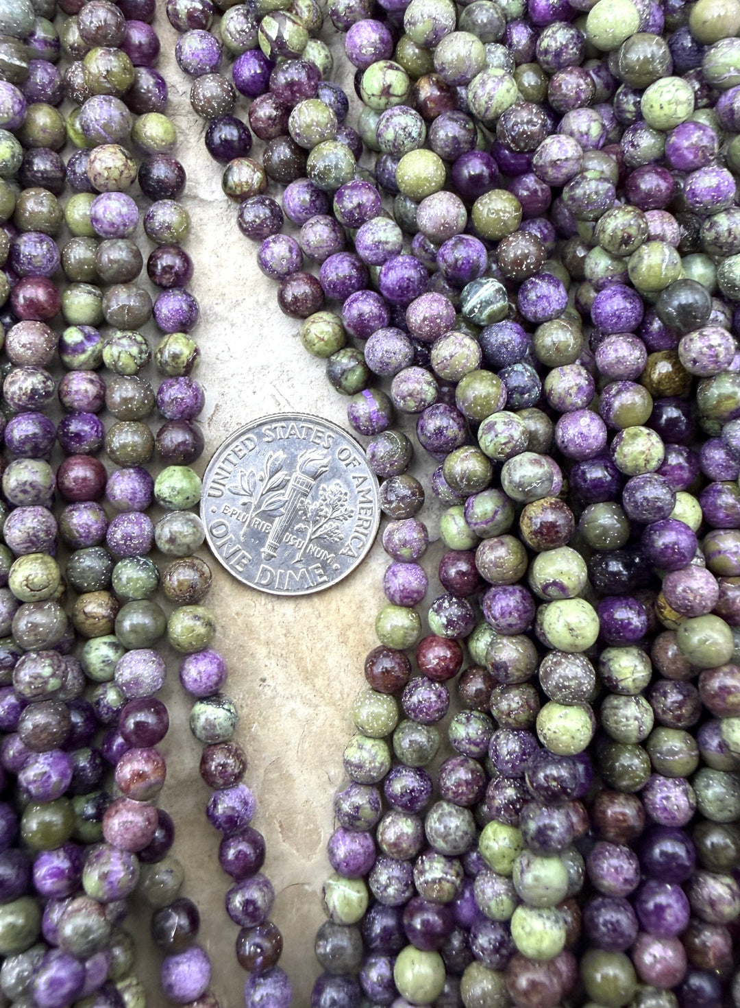 Stichite/Atlantisite (Australia) 4mm Round Beads 1/2