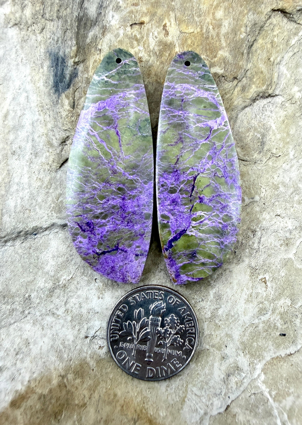 Stichite/Atlantisite (Australia) BIG Matching Earring Slab