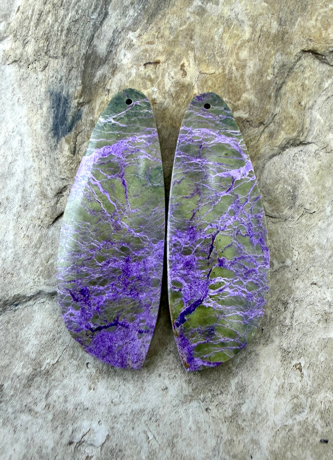 Stichite/Atlantisite (Australia) BIG Matching Earring Slab