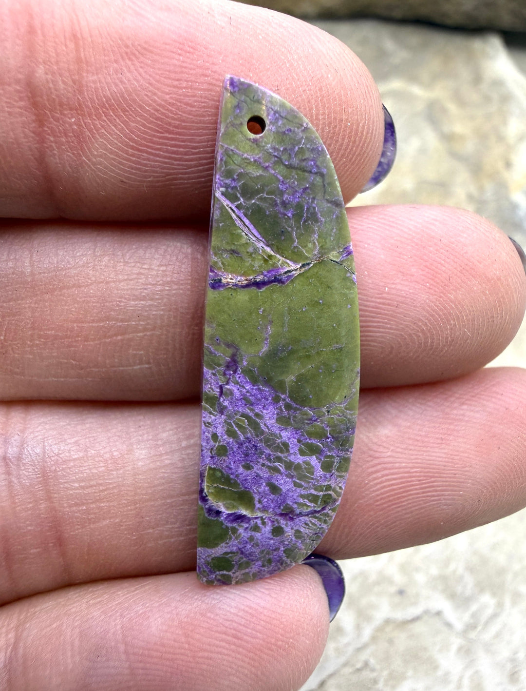 Stichite/Atlantisite (Australia) Focal Pendant Bead 10x34mm