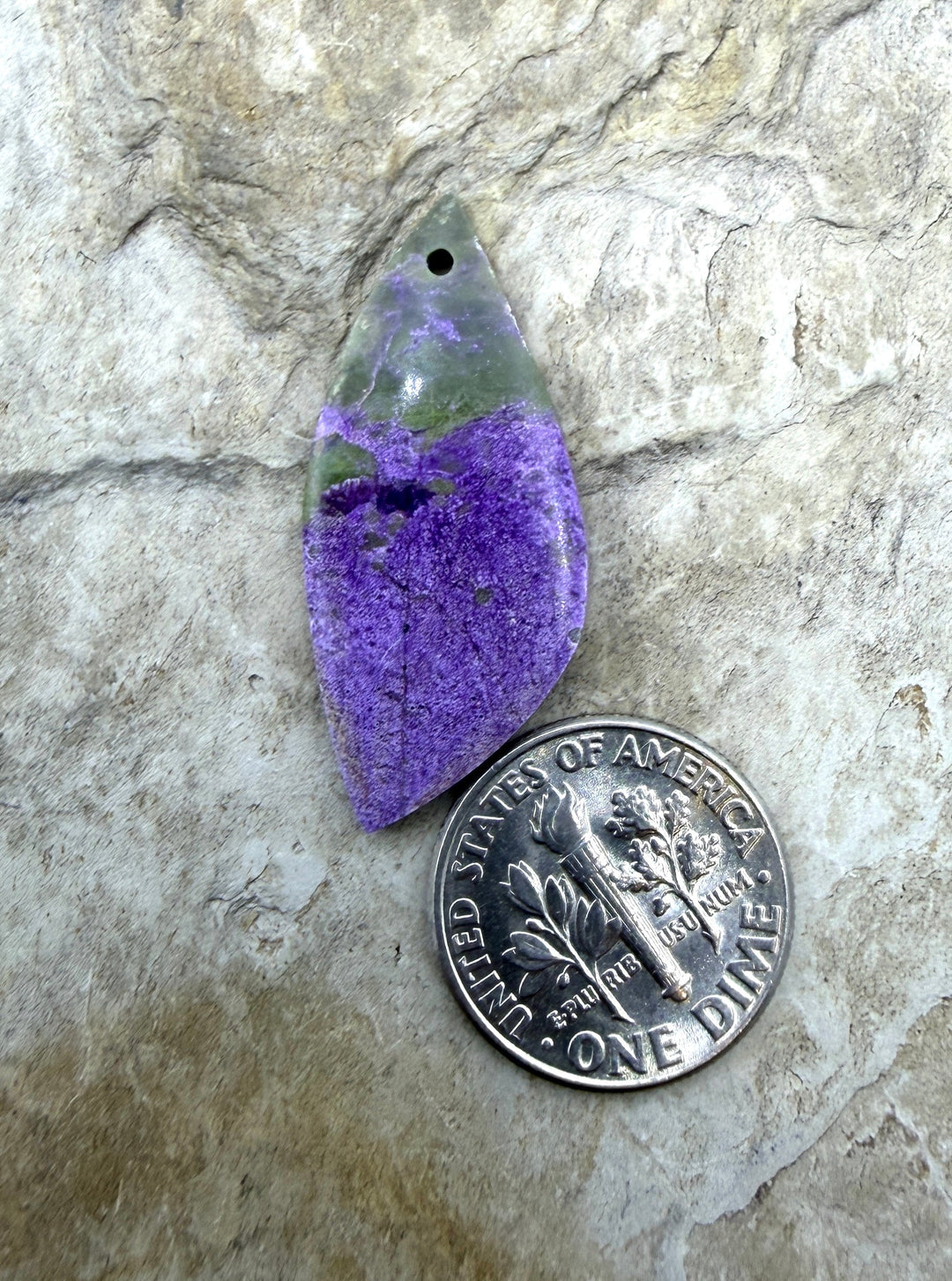 Stichite/Atlantisite (Australia) Focal Pendant Bead 14x32mm