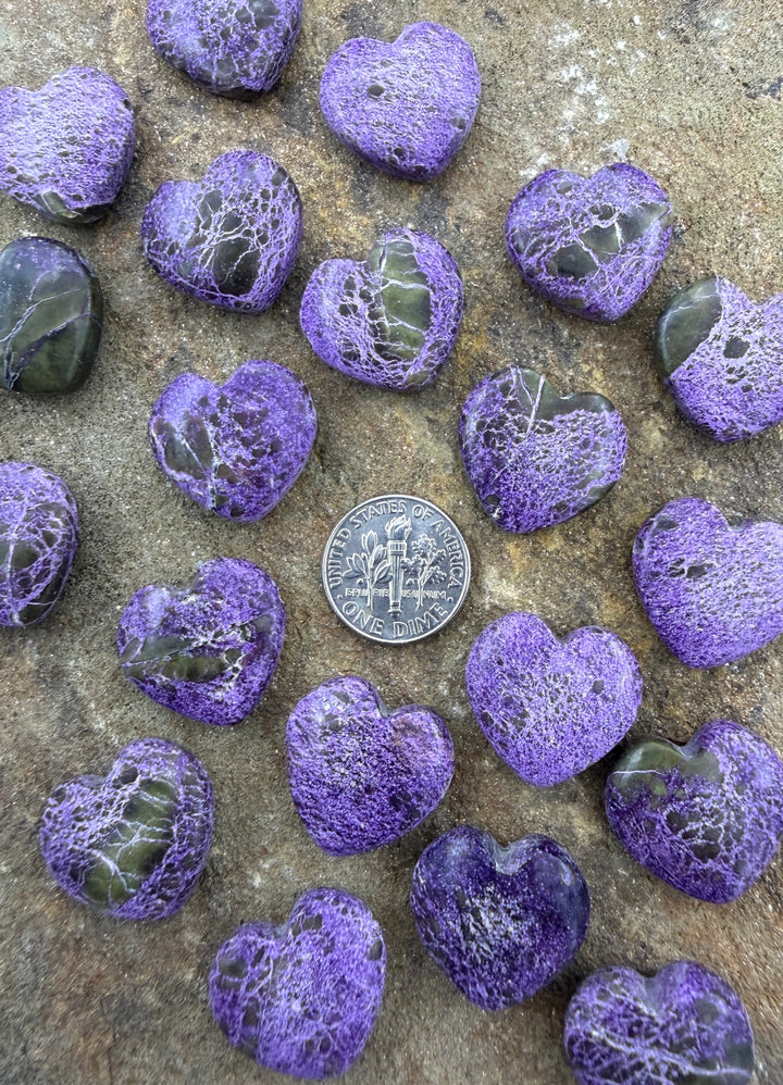 Stichite/Atlantisite (Australia) Heart Shaped Focal Beads