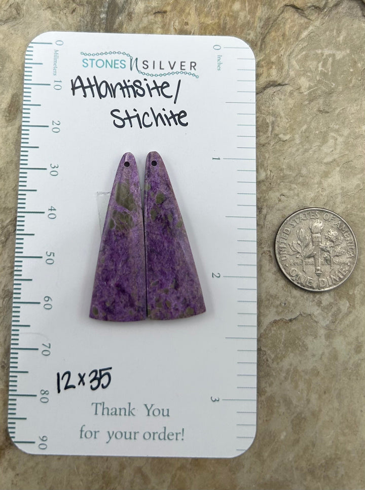 Stichite/Atlantisite (Australia) Matching Earring Slab Bead