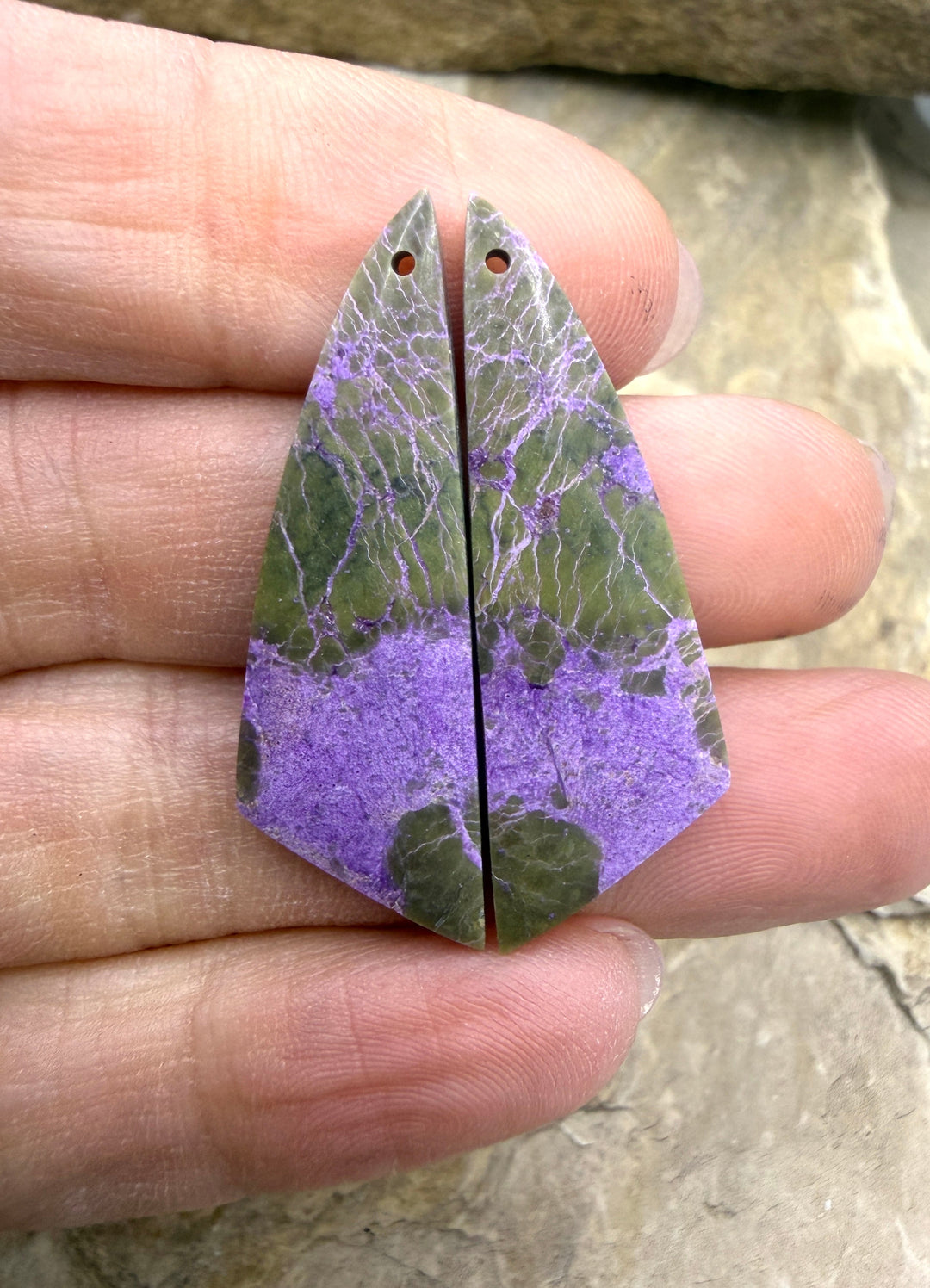 Stichite/Atlantisite (Australia) Matching Earring Slab Bead