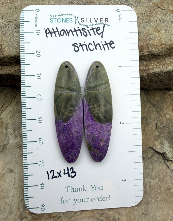 Stichite/Atlantisite (Australia) Matching Earring Slab Bead