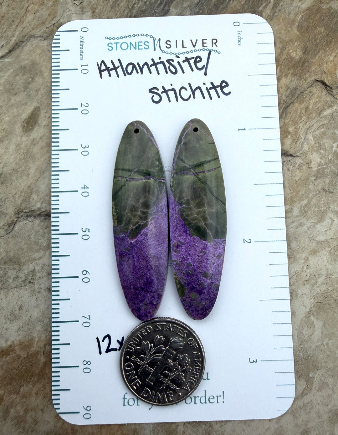 Stichite/Atlantisite (Australia) Matching Earring Slab Bead