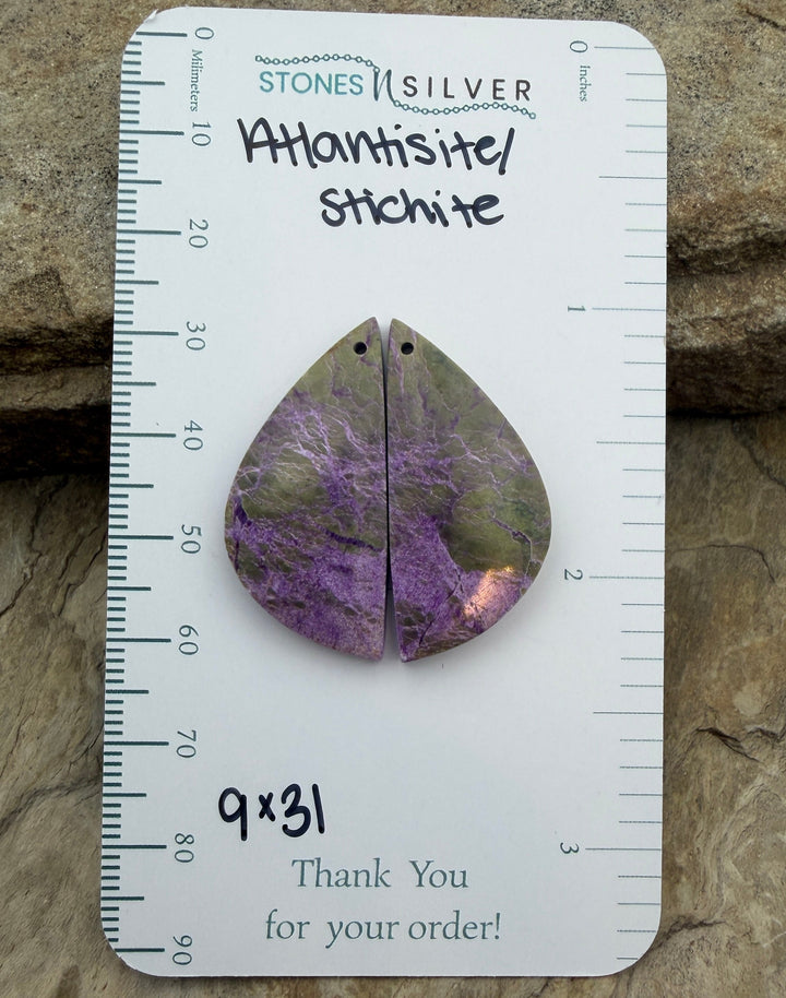 Stichite/Atlantisite (Australia) Matching Earring Slab Bead